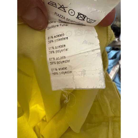 Piazza Sempione Brigitte P115 Yellow Cropped Pants Made In Italy - Picture 5 of 5